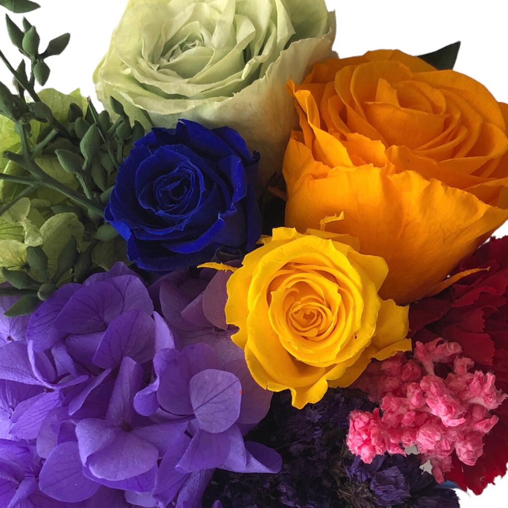Hat box CUADRADO Arcoiris-flores preservadas - Imagen 4